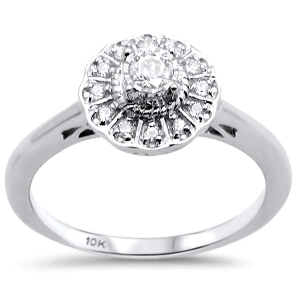 <span>DIAMOND CLOSEOUT! </span>.22ct G SI 10K White Gold Diamond Engagement Ring Size 6.5