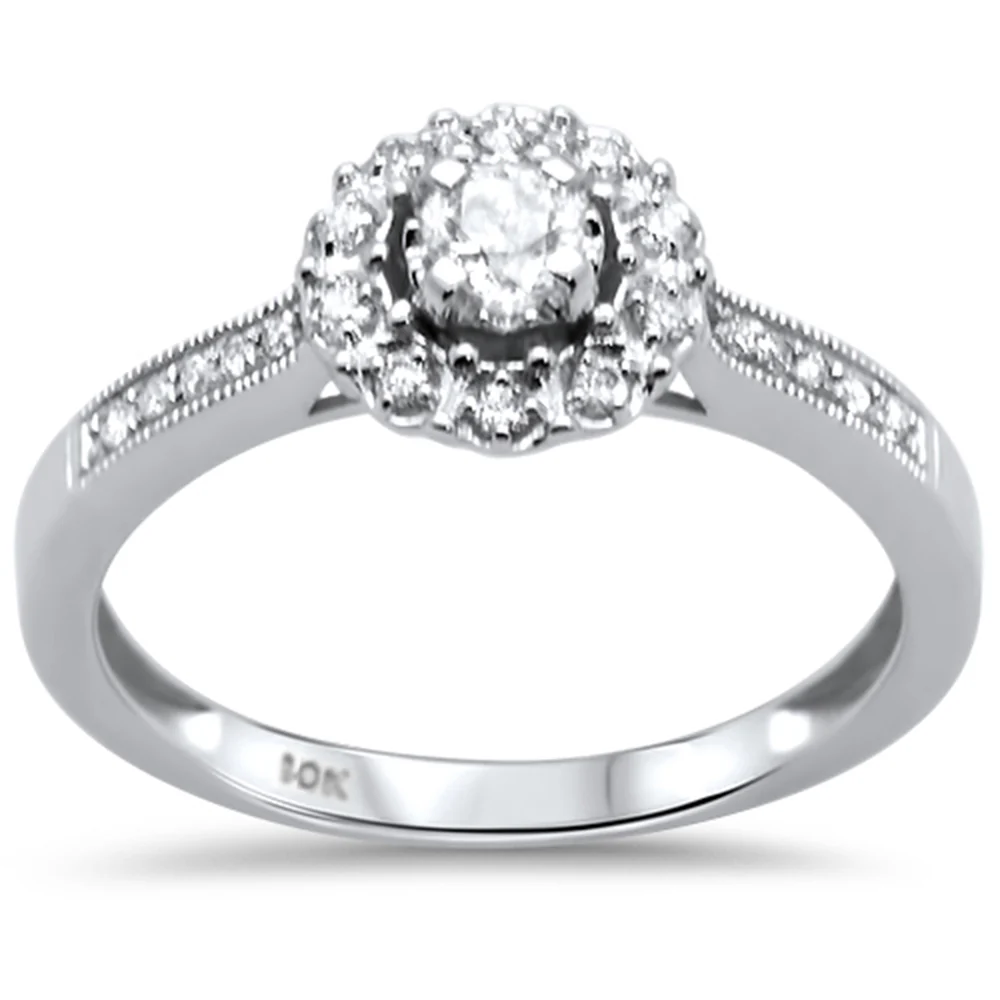 <span>DIAMOND CLOSEOUT! </span> .26ct G SI 14K White Gold Diamond Engagement Ring Size 6.5