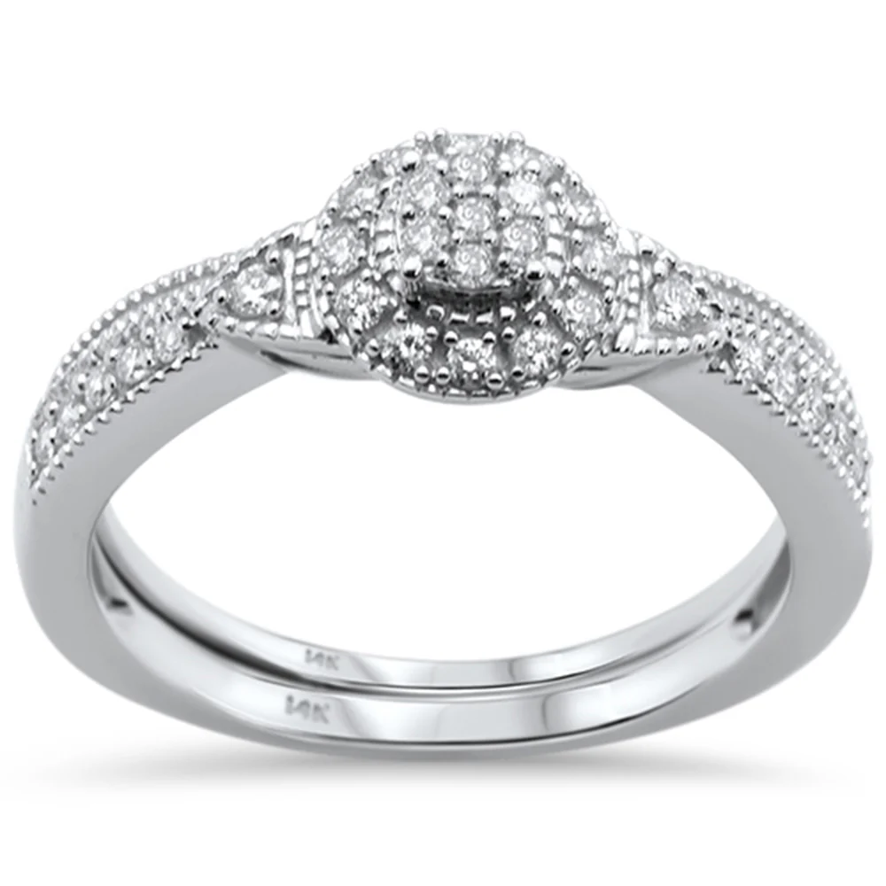 <span>DIAMOND CLOSEOUT! </span>.23ct F SI 14K White Gold Diamond Bridal Ring Set
