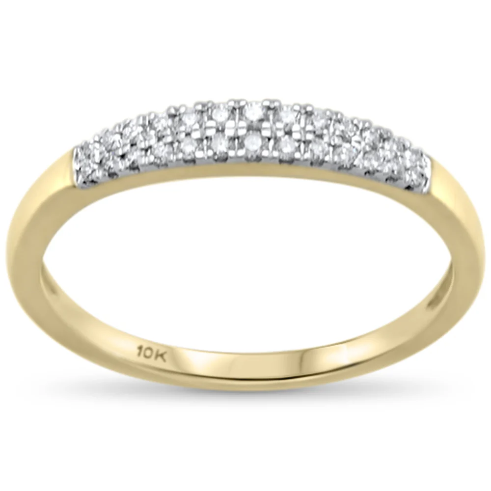 <span>DIAMOND CLOSEOUT! </span>.15ct G SI 10K Yellow Gold Ladies Diamond Band Ring Size 6.5