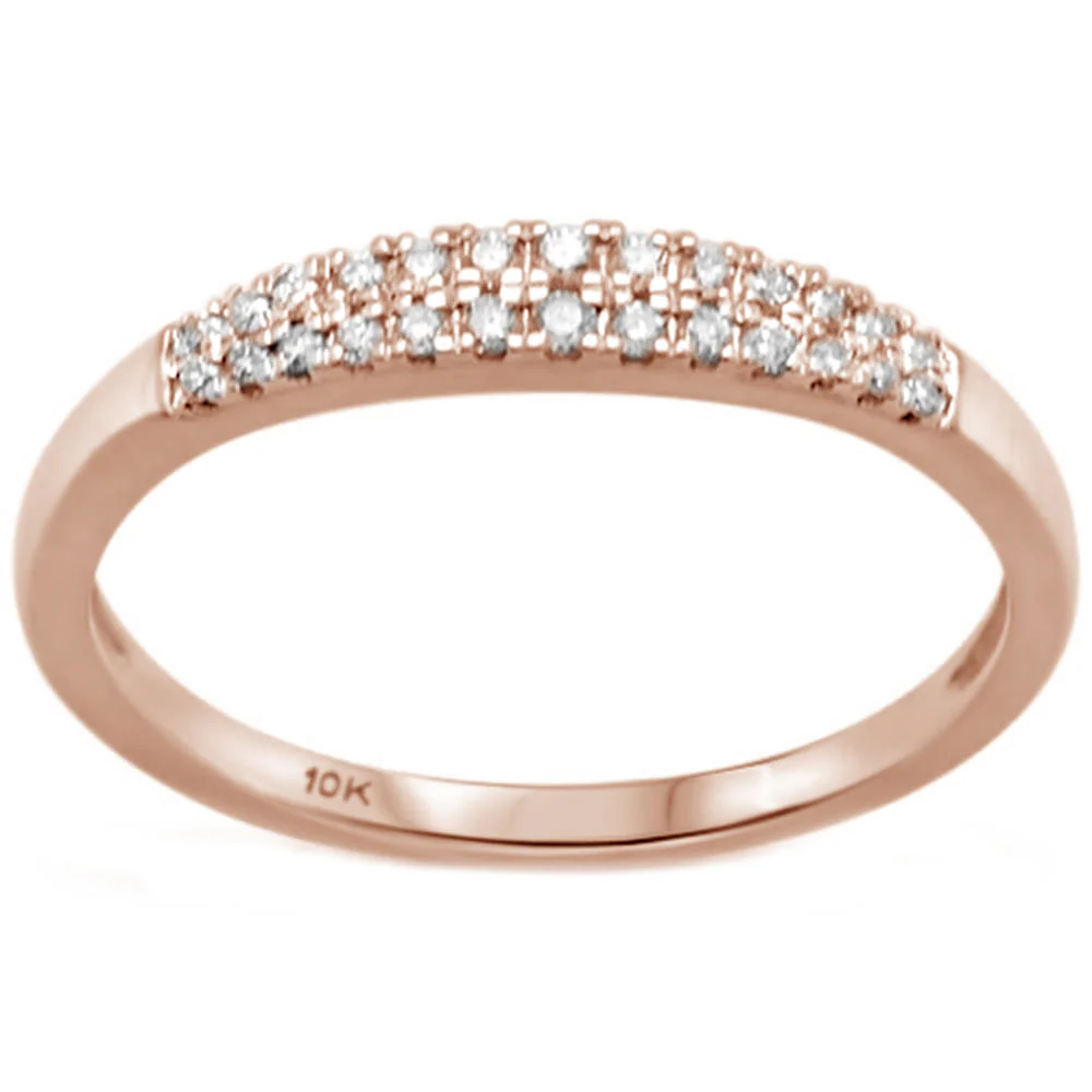 <span>DIAMOND CLOSEOUT! </span>.13ct G SI 10K Rose Gold Ladies Diamond Band Ring Size 6.5