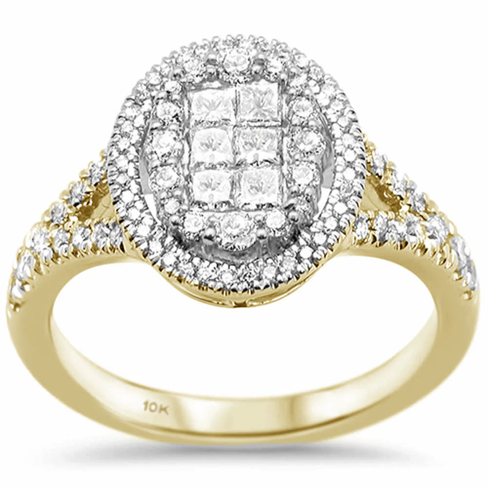 <span>DIAMOND CLOSEOUT! </span> 1.07ct G SI 10K Yellow Gold Diamond Oval Engagement Ring Size 6.5