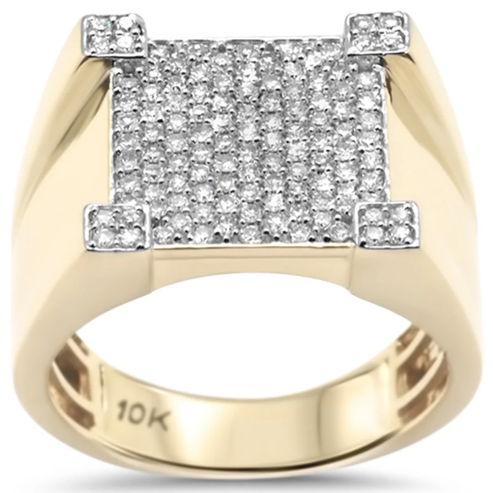 <span>DIAMOND CLOSEOUT! </span> .81ct G SI 10K Yellow Gold Diamond Men's Ring Size 10