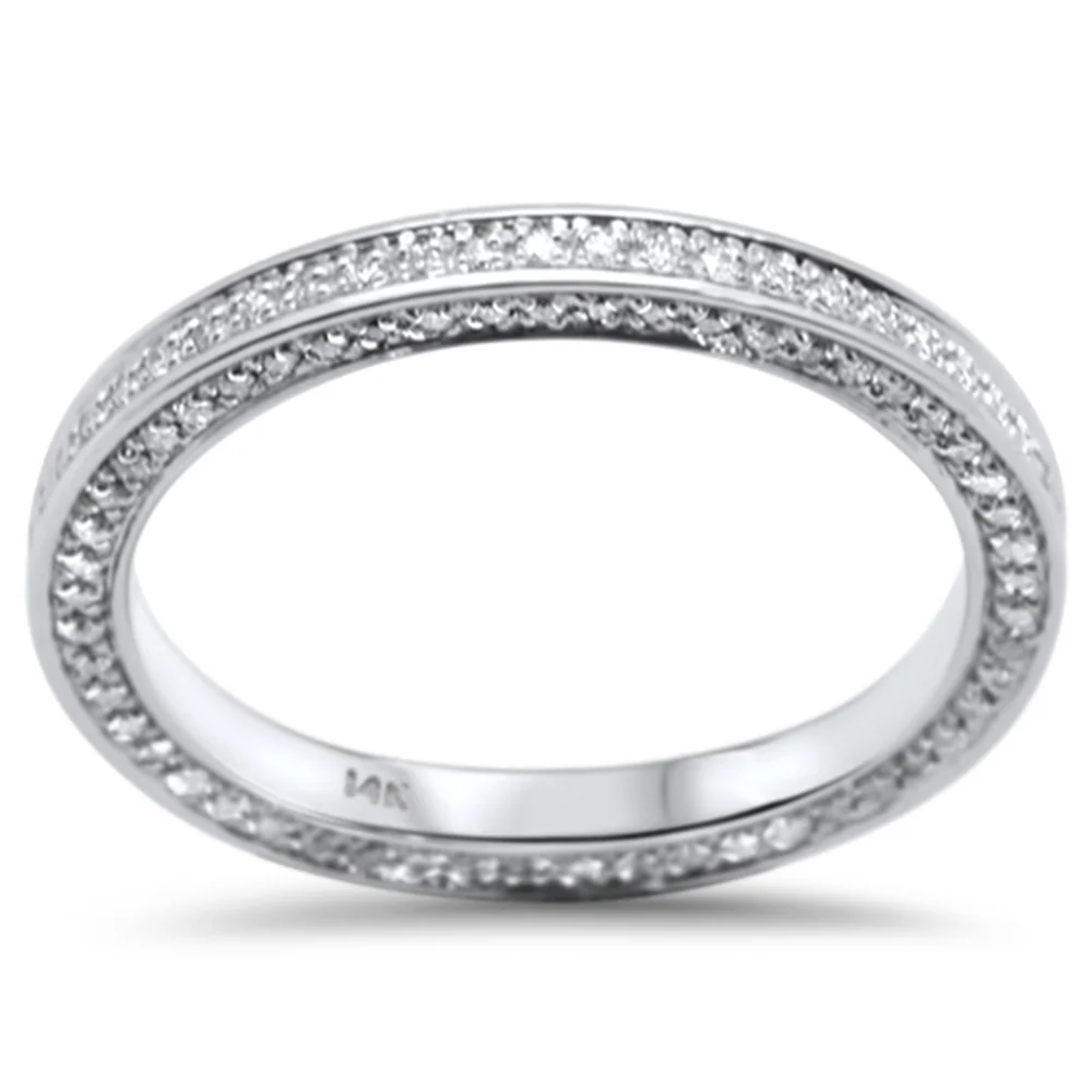 <span>DIAMOND CLOSEOUT! </span> .57ct G SI 14K White Gold Diamond Engagement Eternity Anniversary Band Ring Size 6.5