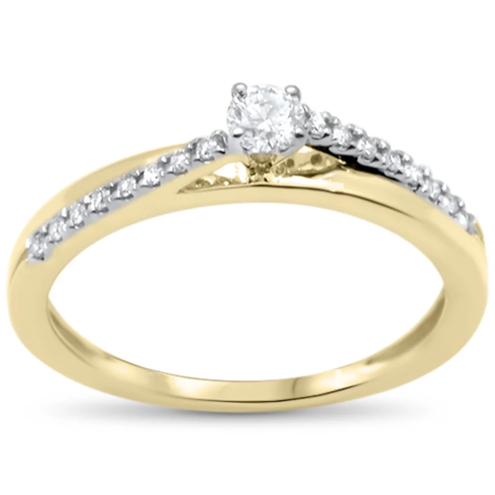 <span style="color:purple">SPECIAL!</span> .23ct G SI 14K Yellow Gold Diamond Engagement Ring Size 6.5