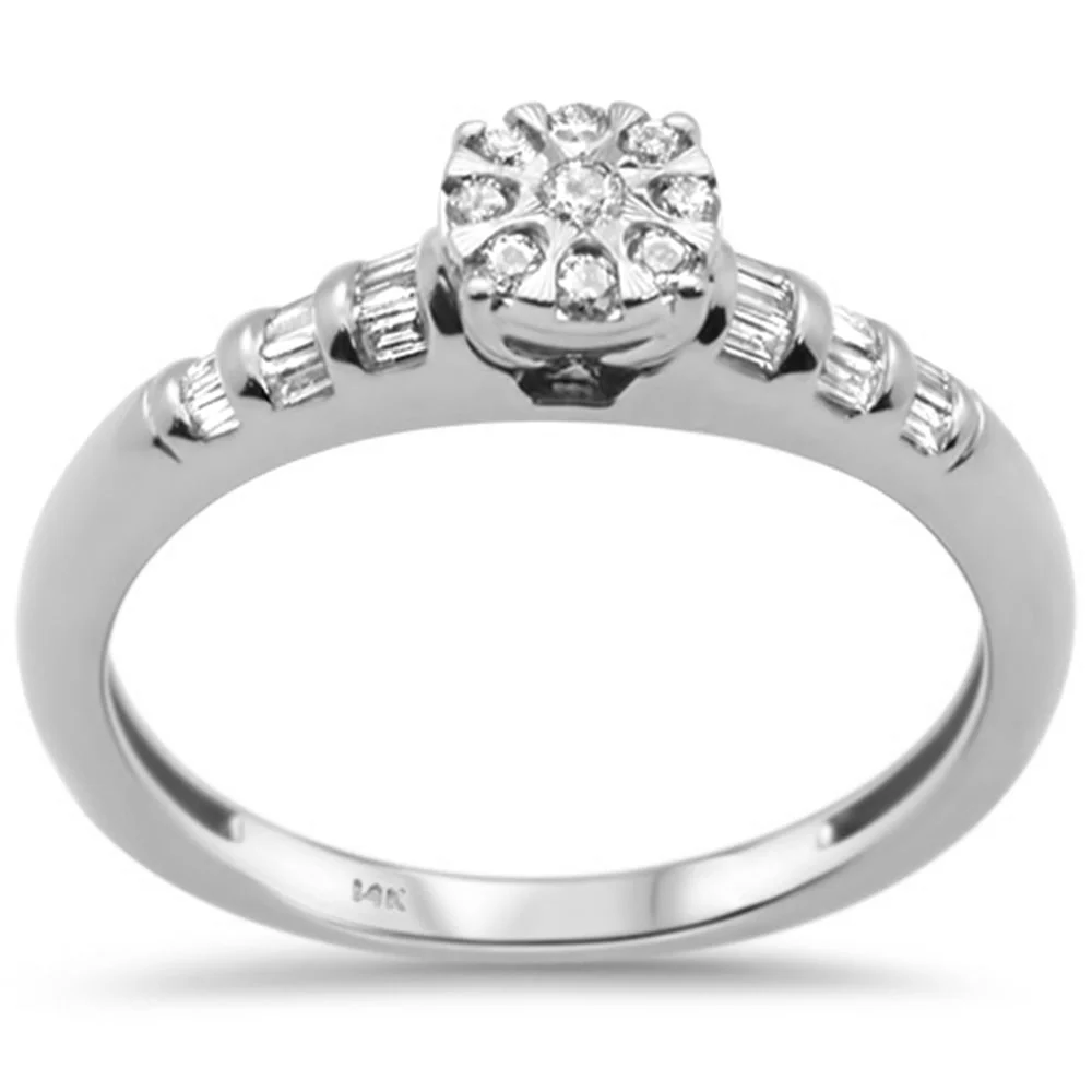<span>DIAMOND CLOSEOUT! </span>.19ct G SI 14K White Gold Diamond Engagement Ring Size 6.5