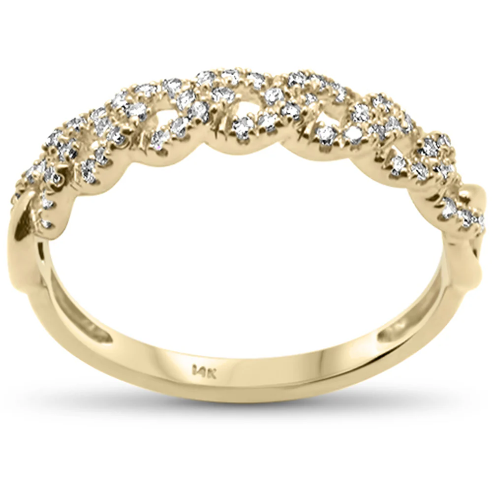 <span style="color:purple">SPECIAL!</span> .25ct G SI 14K Yellow Gold Diamond Cuban Ring Size 6.5