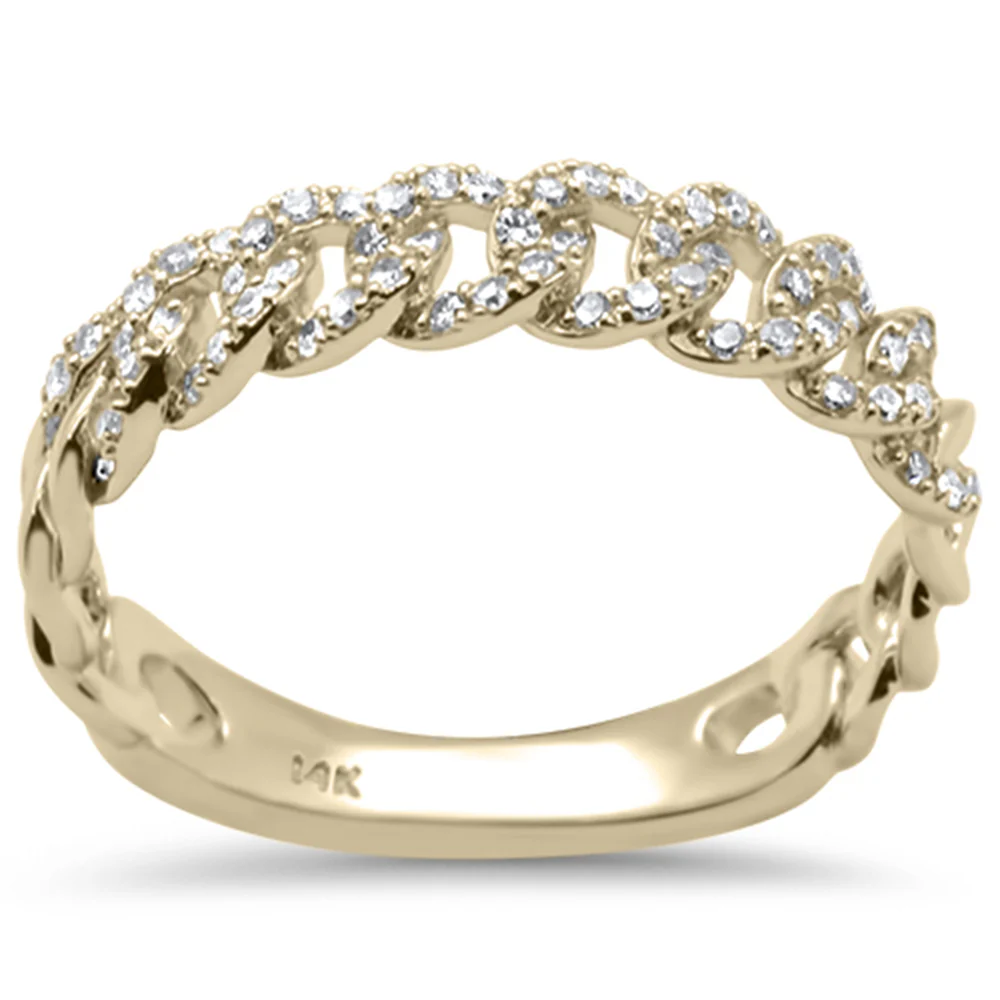<span>DIAMOND CLOSEOUT! </span> .26ct G SI 14KT Yellow Gold Diamond Cuban Ring Size 6.5