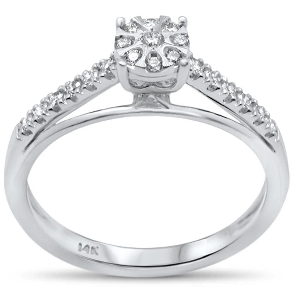 <span>DIAMOND CLOSEOUT! </span>.24ct G SI 14KT White Gold Diamond Solitaire Style Engagement Ring Size 6.5