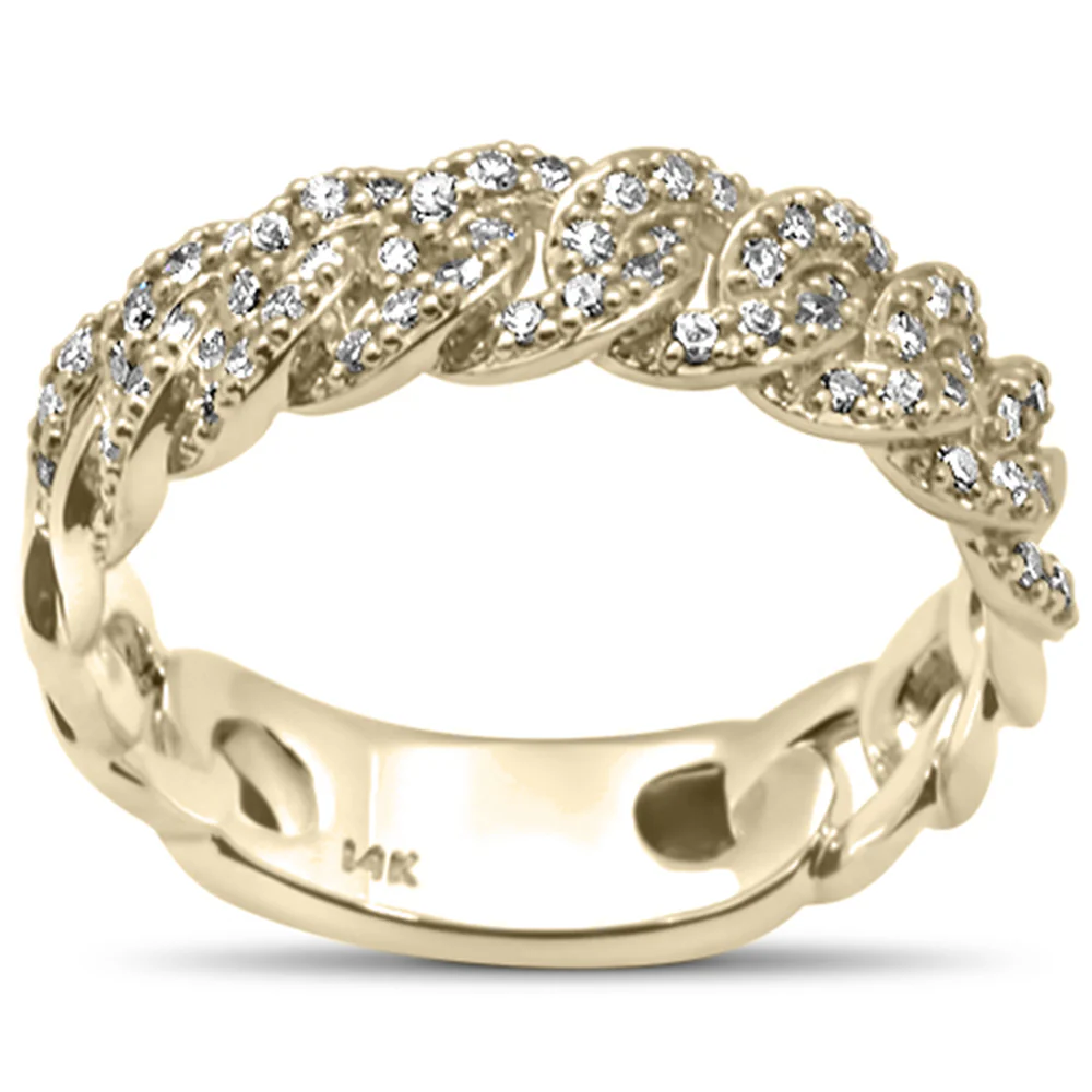 <span>DIAMOND CLOSEOUT! </span> .33ct G SI 14K Yellow Gold Diamond Ladies Cuban Ring Size 6.5