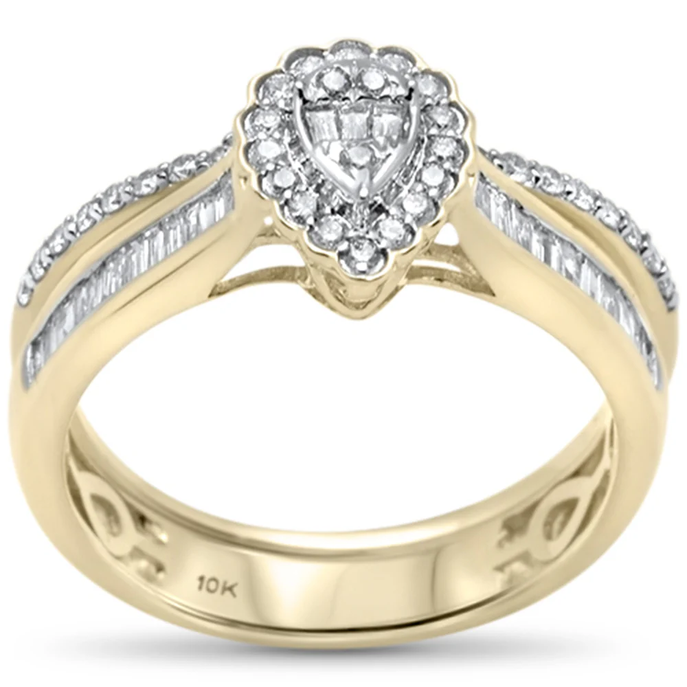 <span>DIAMOND CLOSEOUT! </span>.46ct G SI 10K Yellow Gold Diamond Engagement Ring Bridal Set