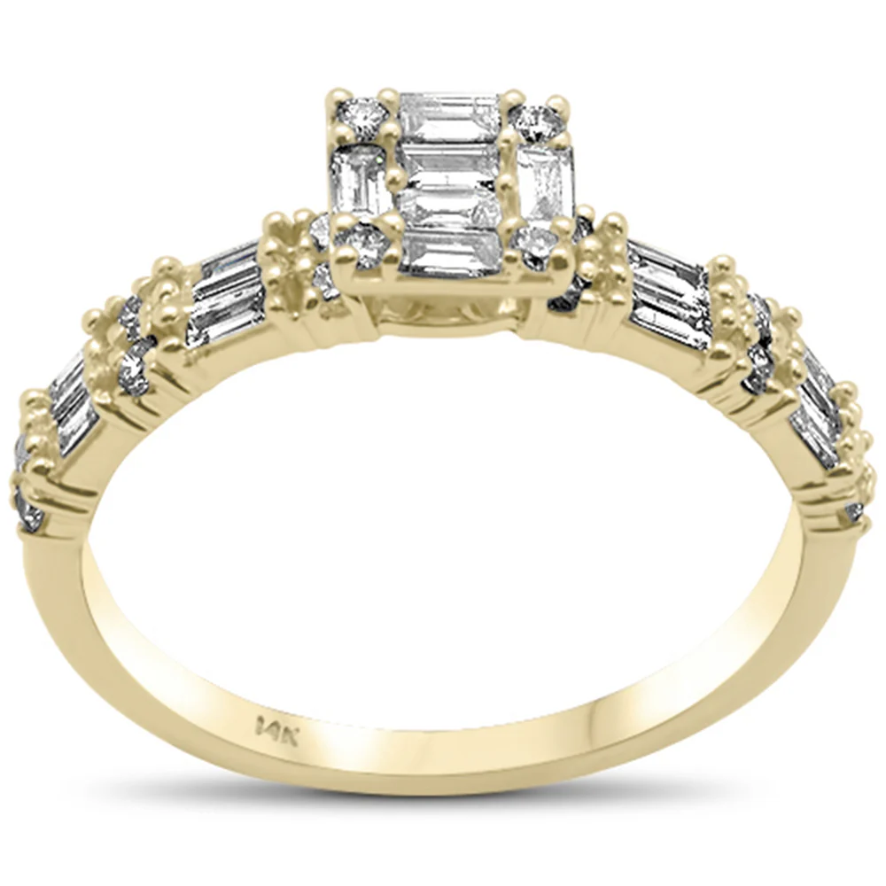 <span>DIAMOND CLOSEOUT! </span>.62ct G SI 14K Yellow Gold Baguette & Round Diamond Ring Size 6.5