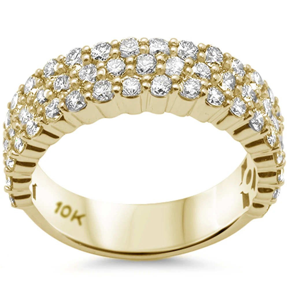 <span>DIAMOND CLOSEOUT! </span> 3.10ct G SI 10K Yellow Gold Diamond Men's Band Ring Size 10