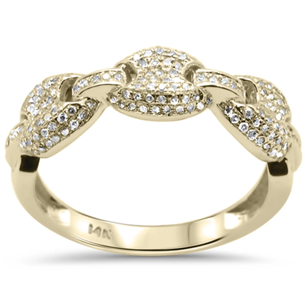 <span>DIAMOND CLOSEOUT! </span>.55ct G SI 14K Yellow Gold Diamond Mariner link Chain style Men's Ring Band Size 10