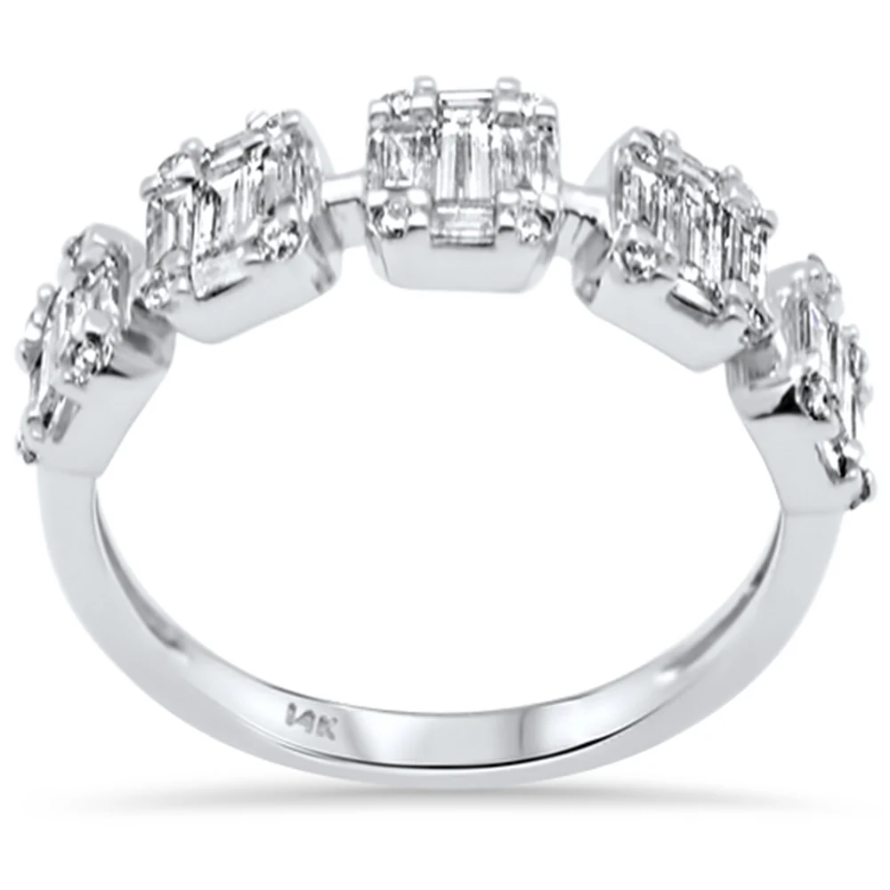 <span>DIAMOND CLOSEOUT! </span>.86ct G SI 14K White Gold Diamond Round & Baguette Ring Size 6.5 - Image 2