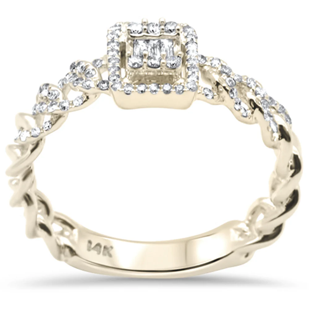 <span>DIAMOND CLOSEOUT! </span>.30ct G SI 14K Yellow Gold Diamond Round & Baguette Ring