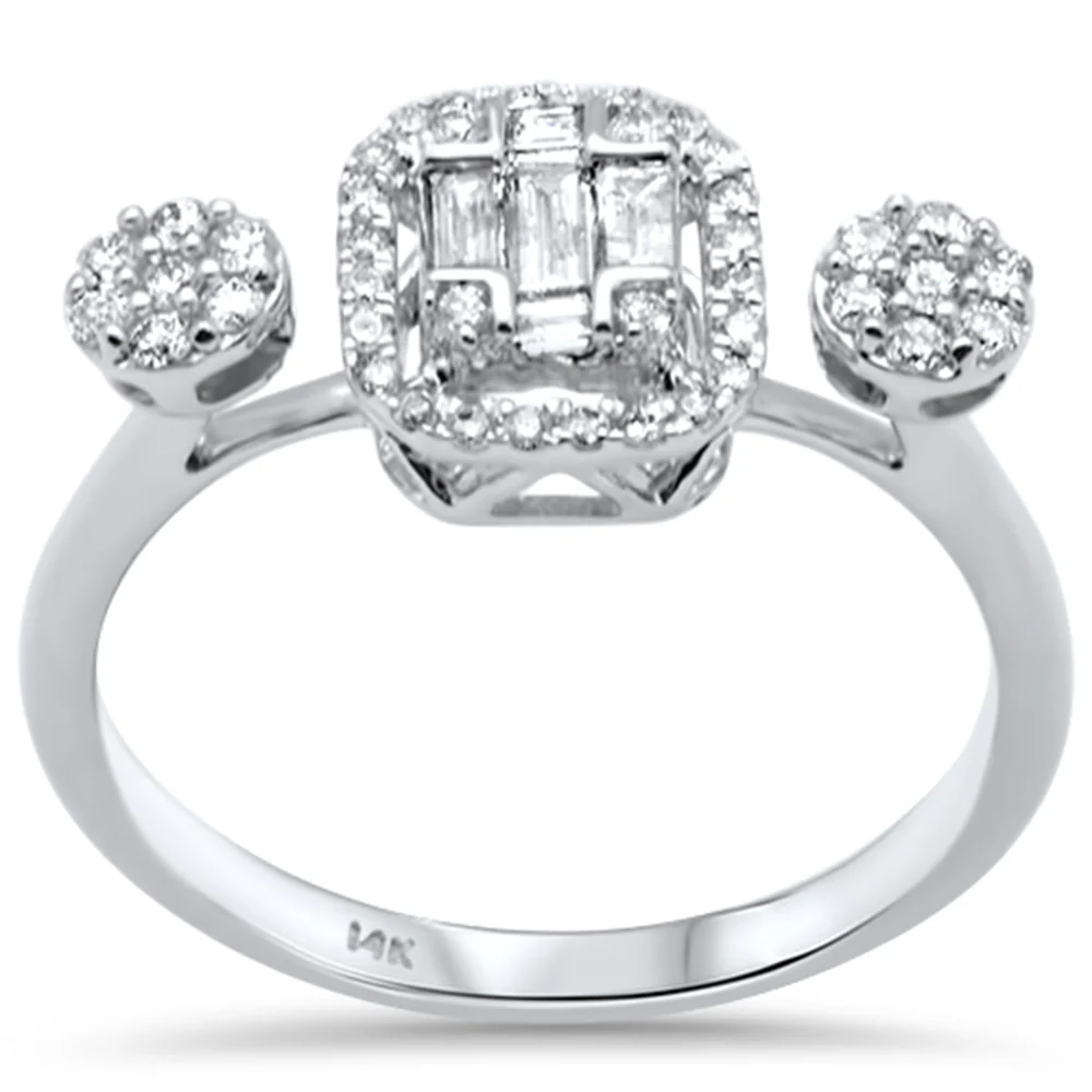 <span>DIAMOND CLOSEOUT! </span>.41ct G SI 14K White Gold Diamond Round & Baguette Diamond Engagement Ring