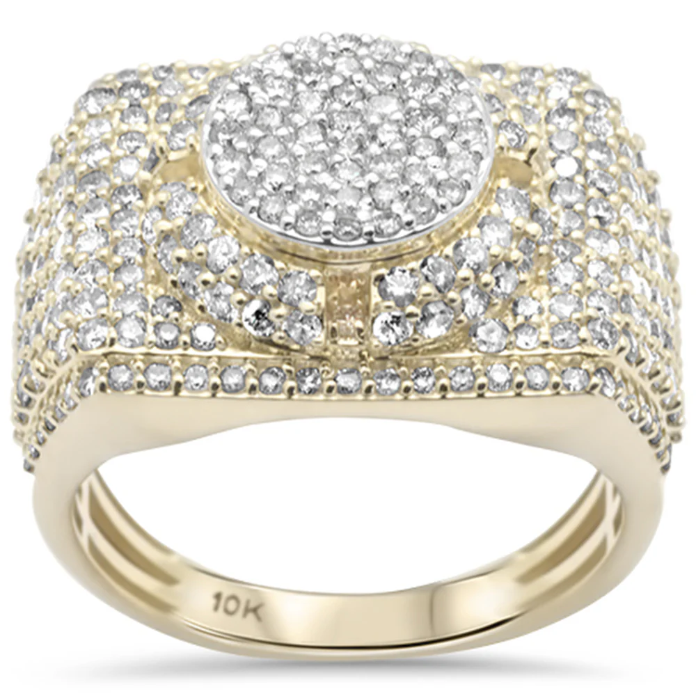 <span>DIAMOND CLOSEOUT! </span> 2.75ct G SI 10K Yellow Gold Hip Hop Men's Diamond Ring Band Size 10