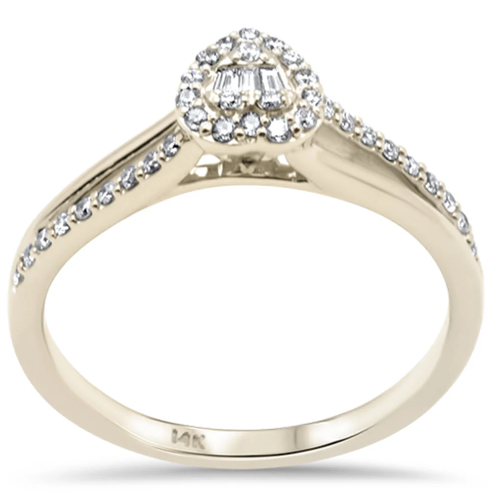<span>DIAMOND CLOSEOUT! </span> .21ct G SI 14K Yellow Gold Round & Baguette Diamond Engagement Ring