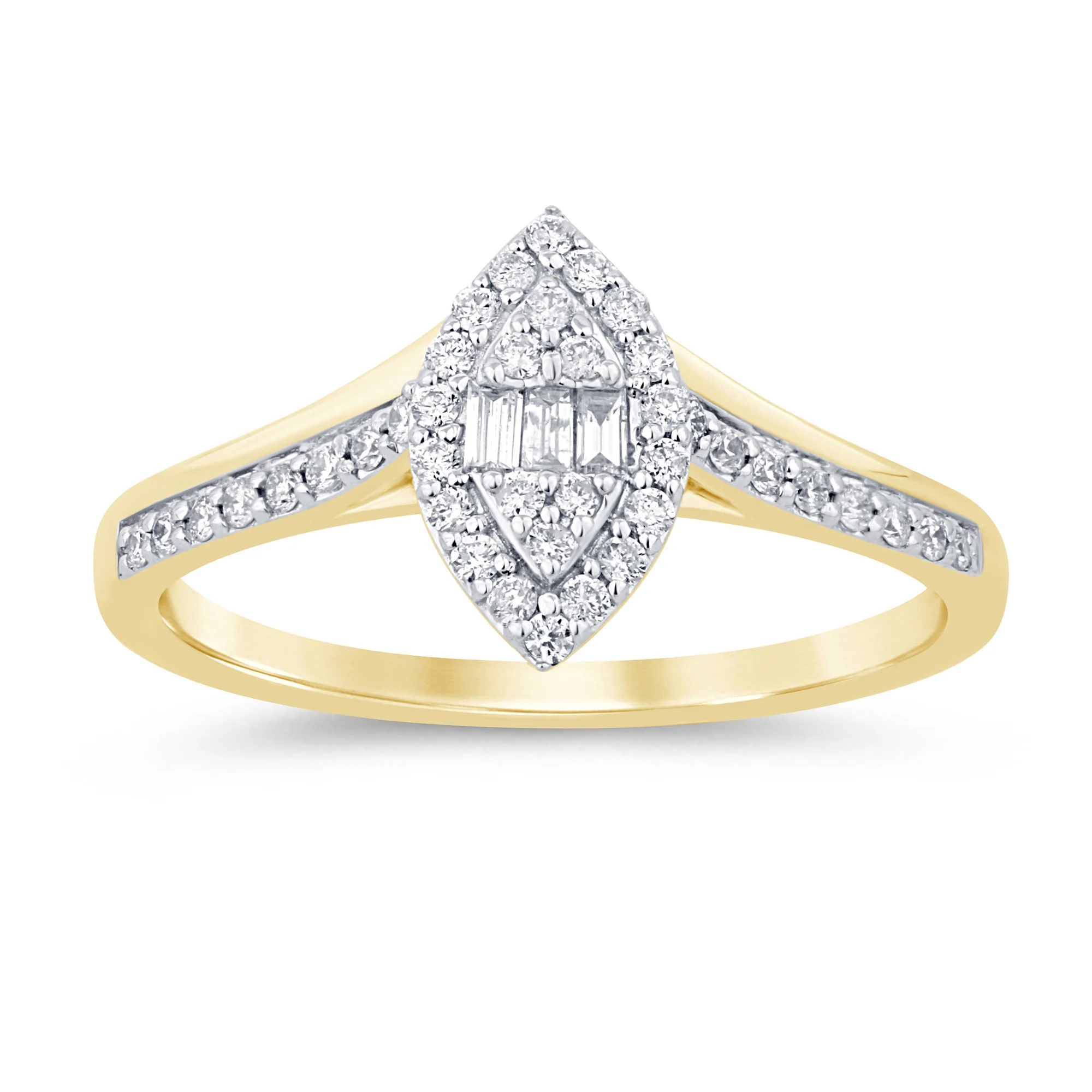 <span style="color:purple">SPECIAL!</span>.26ct G SI 14K Yellow Gold Marquise Shaped Engagement Ring