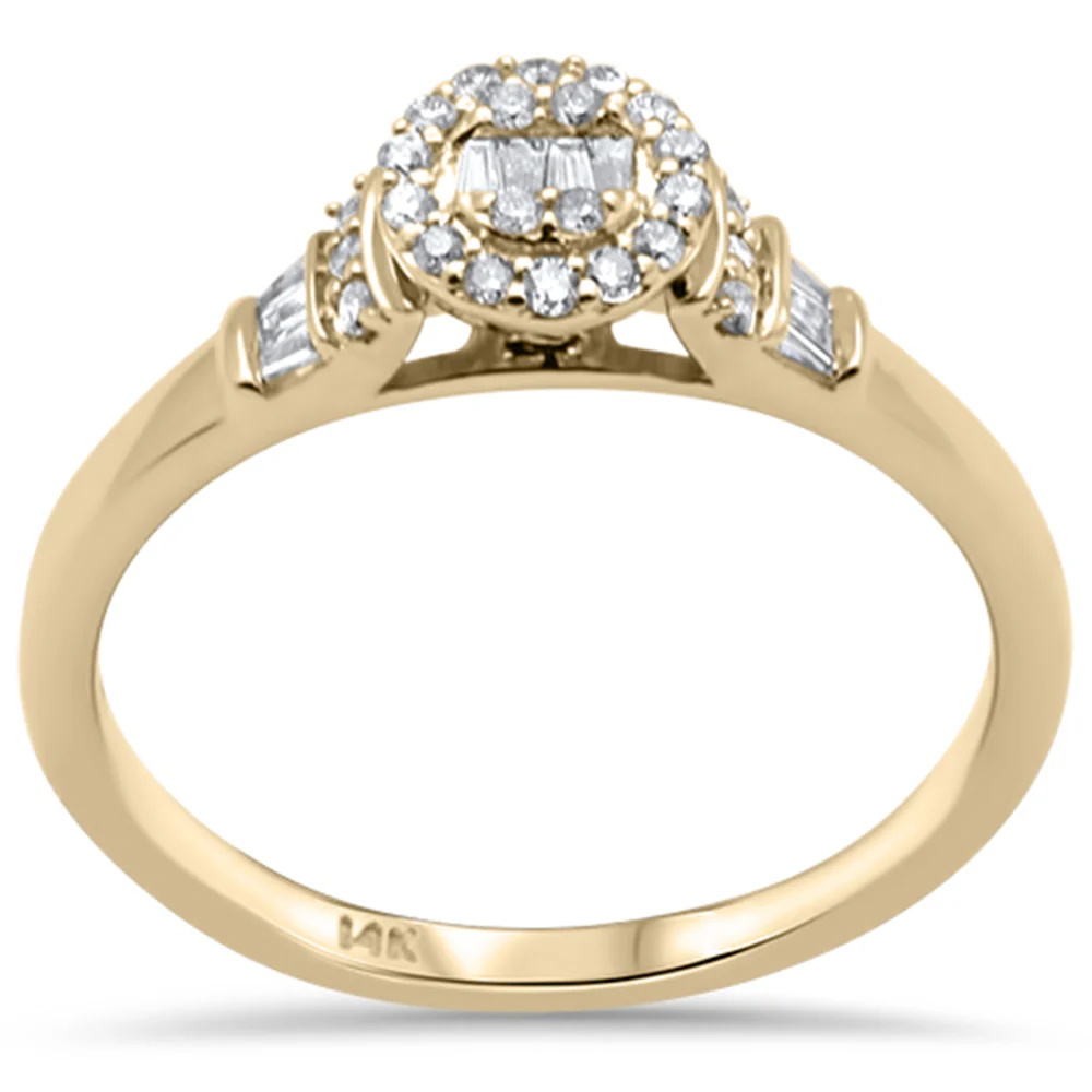 <span>DIAMOND CLOSEOUT! </span>.22ct G SI 14K Yellow Gold Round & Baguette Diamond Engagement Ring