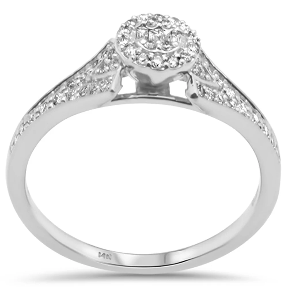<span>DIAMOND CLOSEOUT! </span>.24ct G SI 14K White Gold Round & Baguette Diamond Engagement Ring