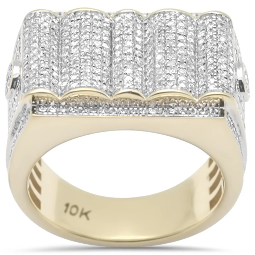 <span>DIAMOND CLOSEOUT! </span>1.01ct G SI 10K Yellow Gold Round & Baguette Diamond Men's Ring Band