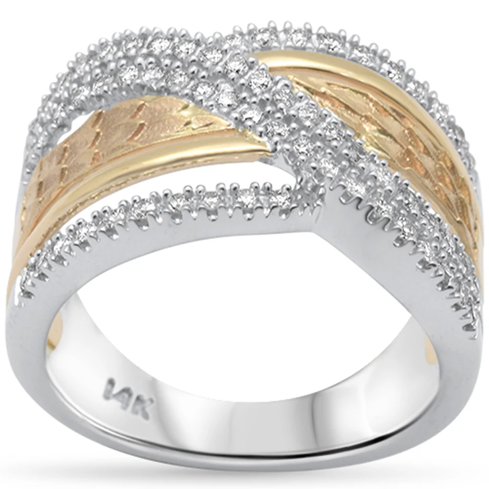 <span>DIAMOND CLOSEOUT! </span>.47ct G SI 14K White Gold/Yellow Gold Diamond Women's Ring Band Size 6.5