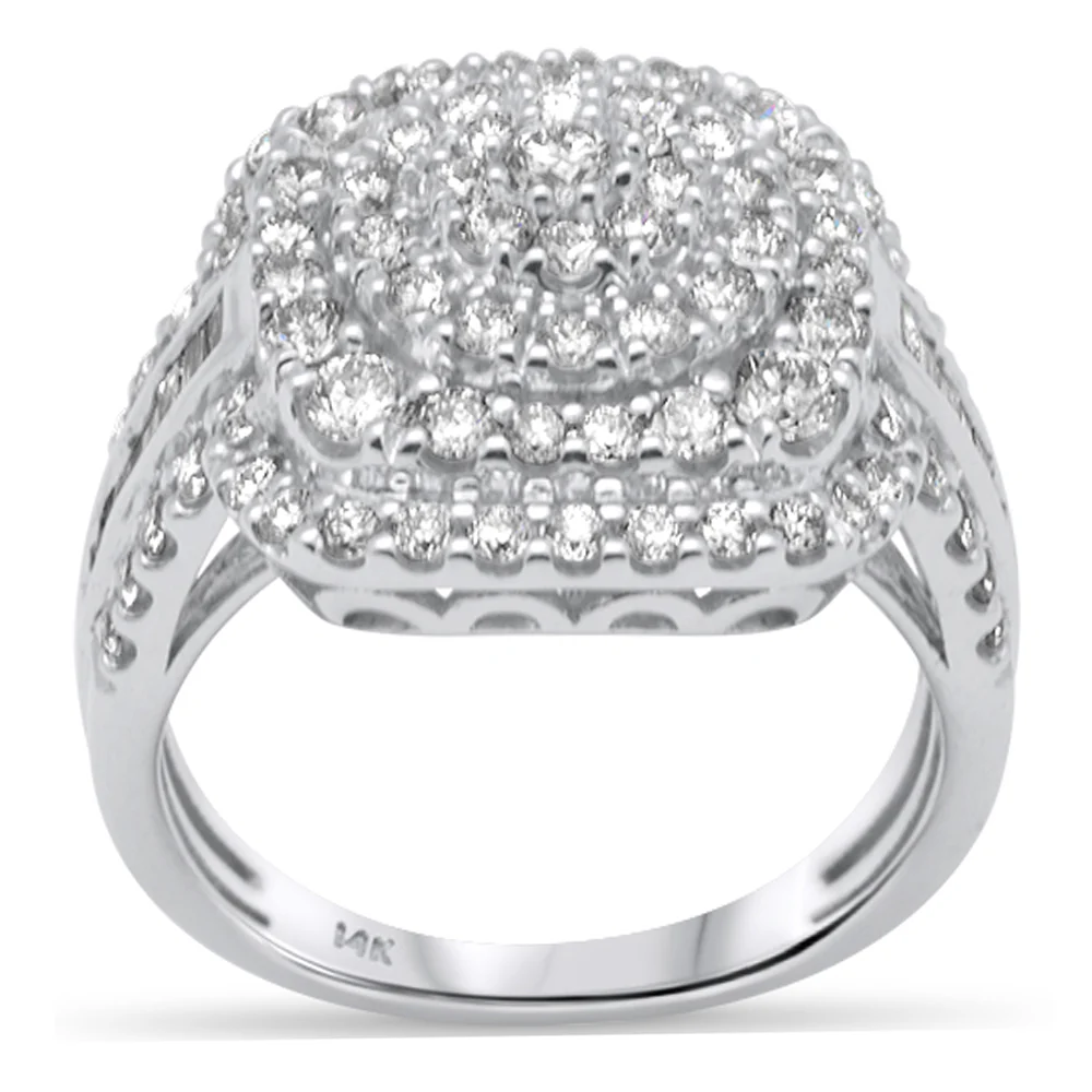 <span>DIAMOND CLOSEOUT! </span>1.97ct G SI 14K White Gold Round & Baguette Diamond Women's Ring Size 6.5
