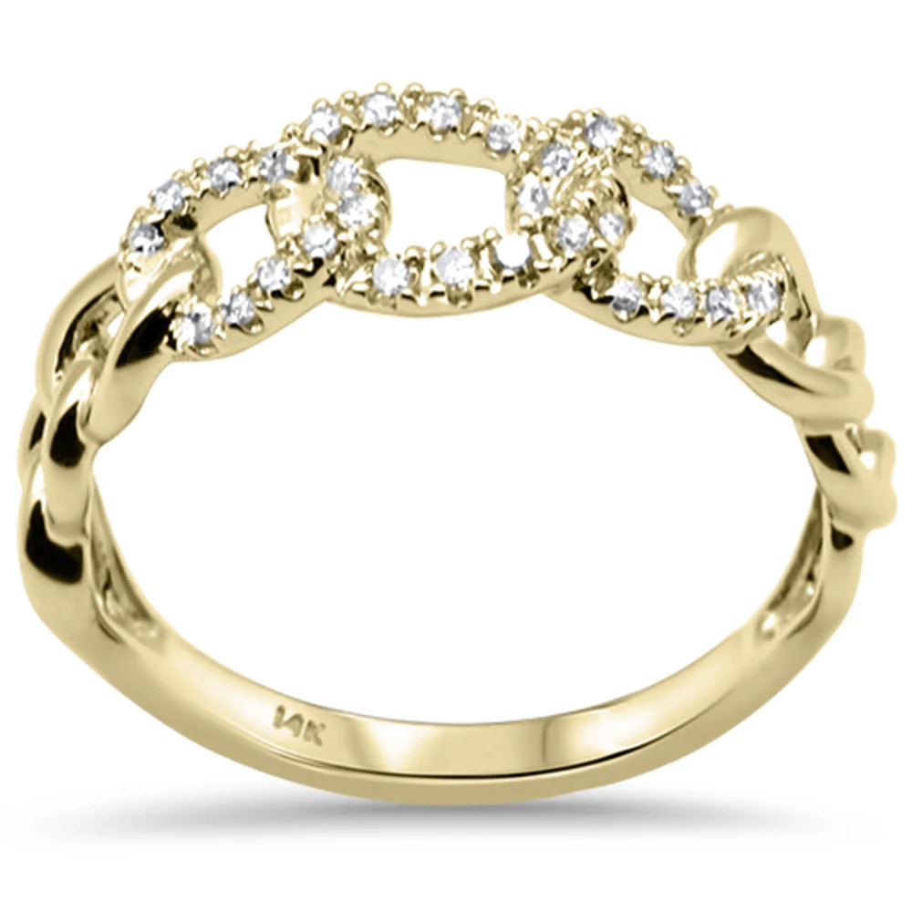<span>DIAMOND CLOSEOUT! </span> .16ct G SI 14K Yellow Gold Diamond Cuban Style Ring Size 6.5