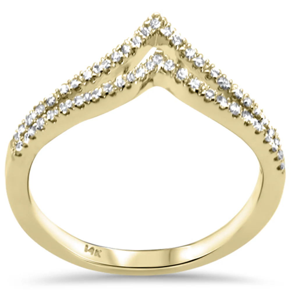 <span style="color:purple">SPECIAL!</span> .25ct G SI 14K Yellow Gold V Shaped Ring