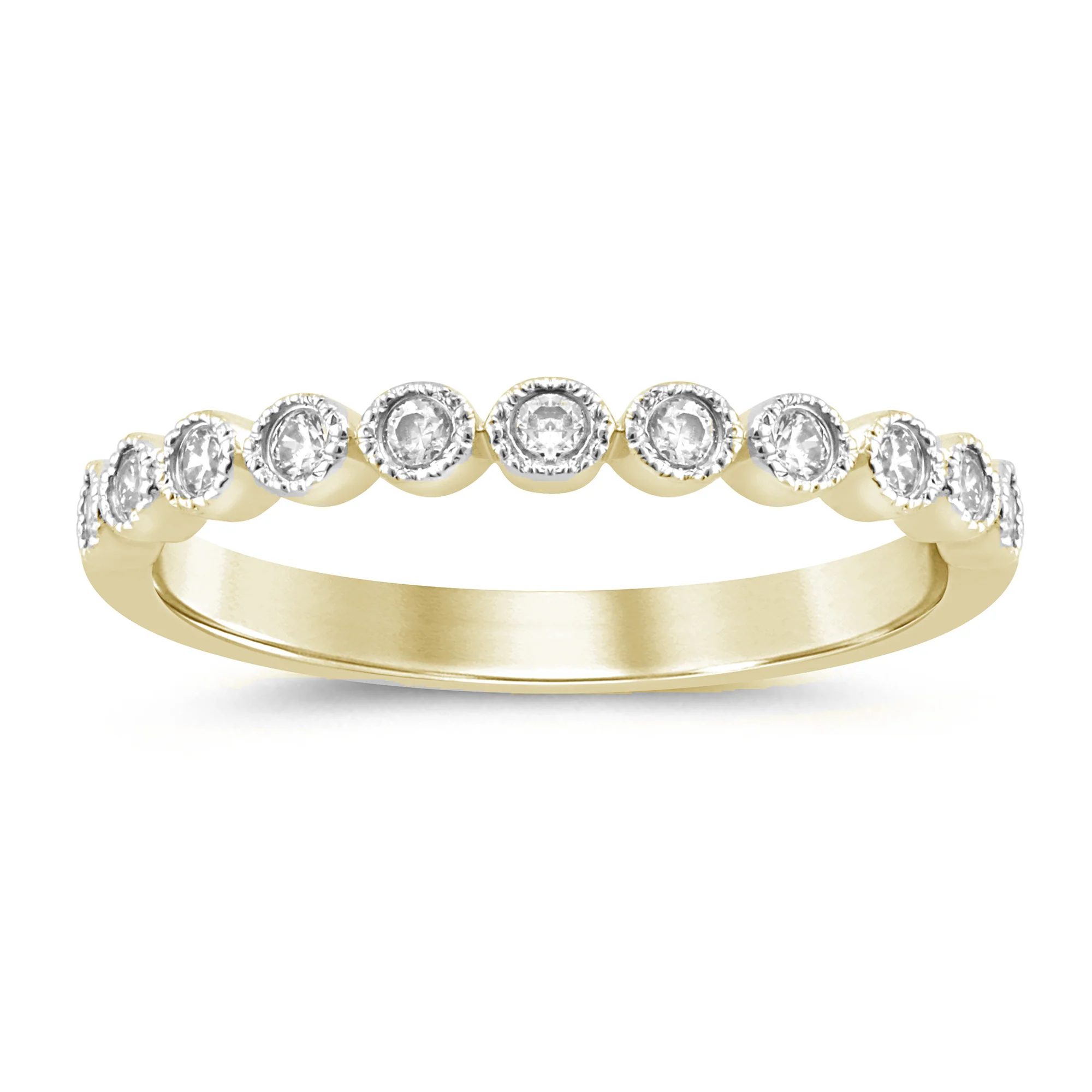 <span style="color:purple">SPECIAL!</span> .22ct G SI 14K Yellow Gold Women's Diamond Ring Band Size 6.5