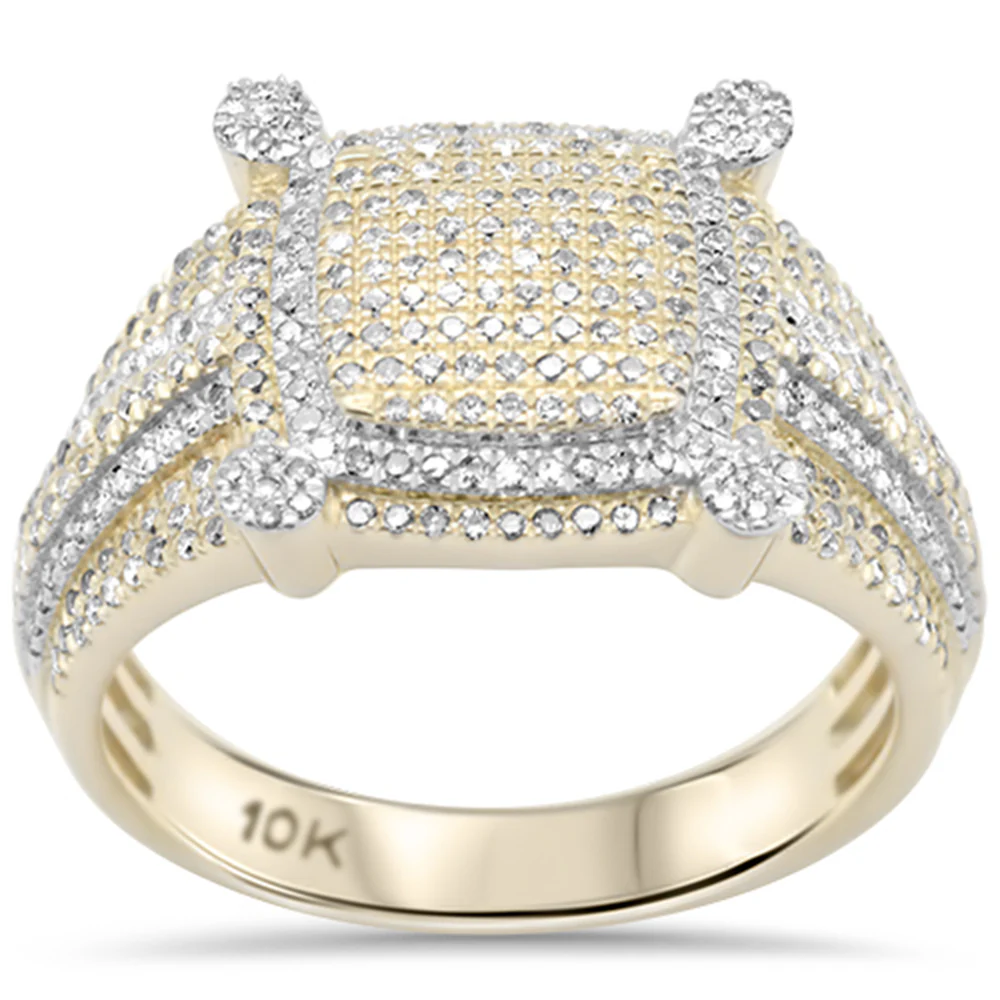 <span>DIAMOND CLOSEOUT! </span> .92ct G SI 10K Yellow Gold Men's Diamond Ring Band Size 10