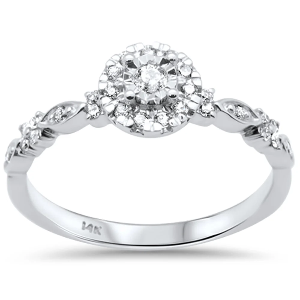 <span>DIAMOND CLOSEOUT! </span> .25ct G SI 14K White Gold Diamond Engagement Ring Size 7