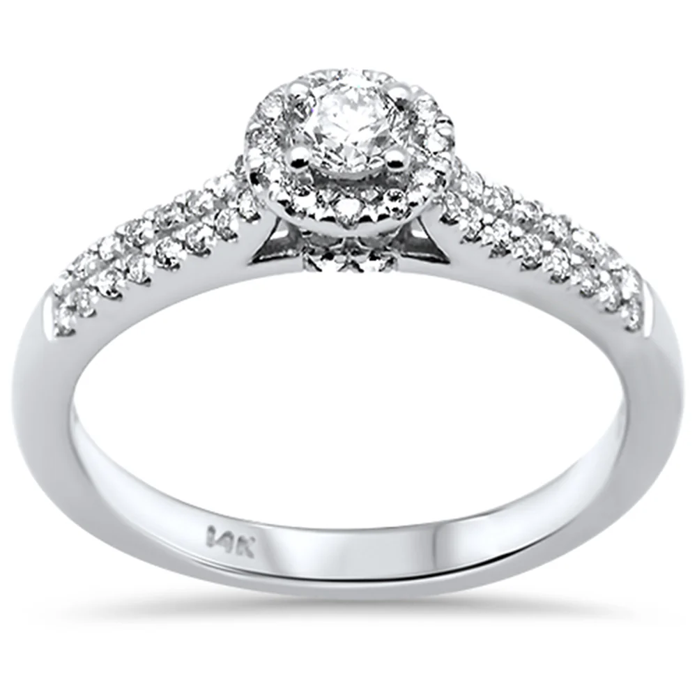 <span>DIAMOND CLOSEOUT! </span>.47ct G SI 14K White Gold Round Diamond Engagement Ring Size 7