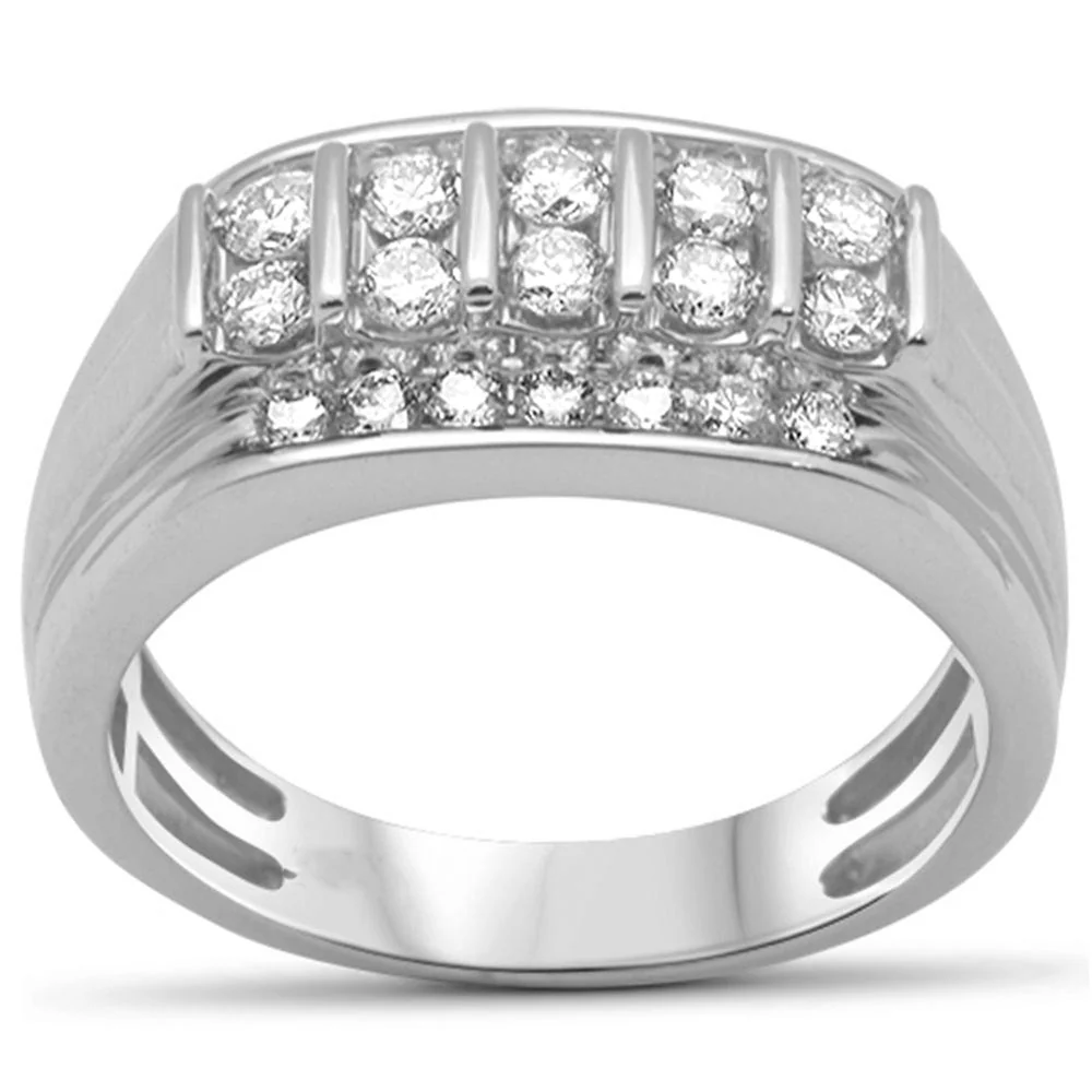 <span style="color:purple">SPECIAL!</span> 1.04ct G SI 14K White Gold Diamond Men's Band Ring Size 10