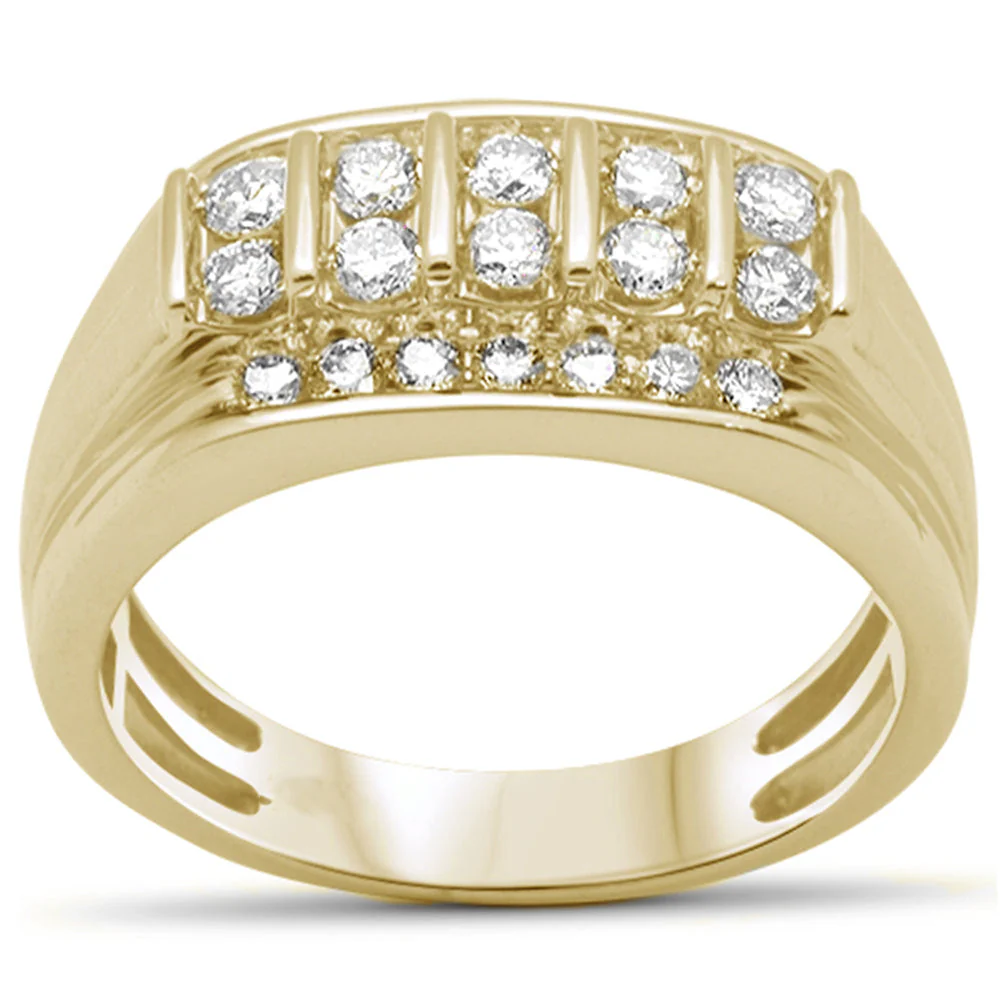 <span style="color:purple">SPECIAL!</span> 1.03ct G SI 14K Yellow Gold Diamond Men's Band Ring Size 10