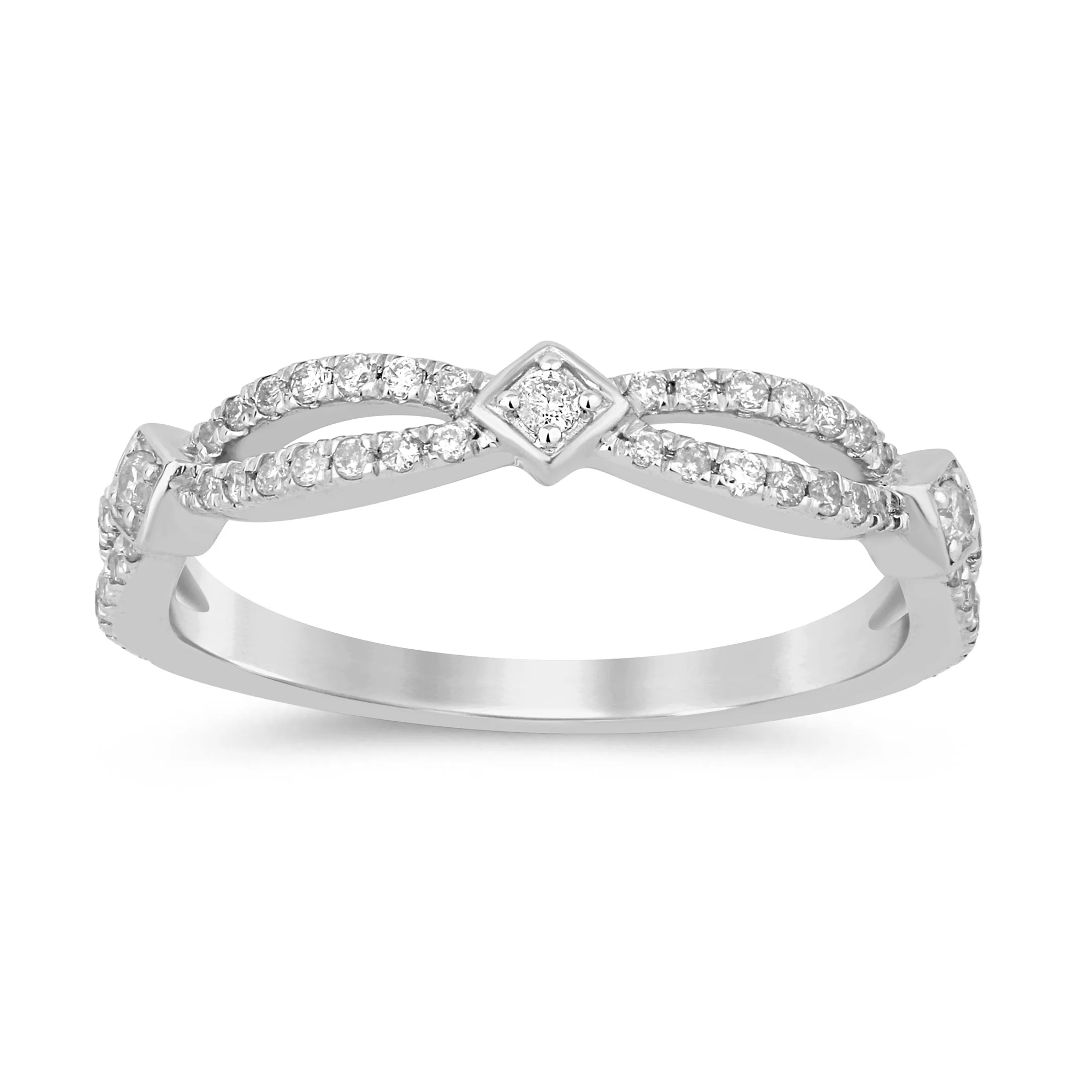 <span>DIAMOND CLOSEOUT! </span>.26ct G SI 14K White Gold Women's Ring Band Size 7