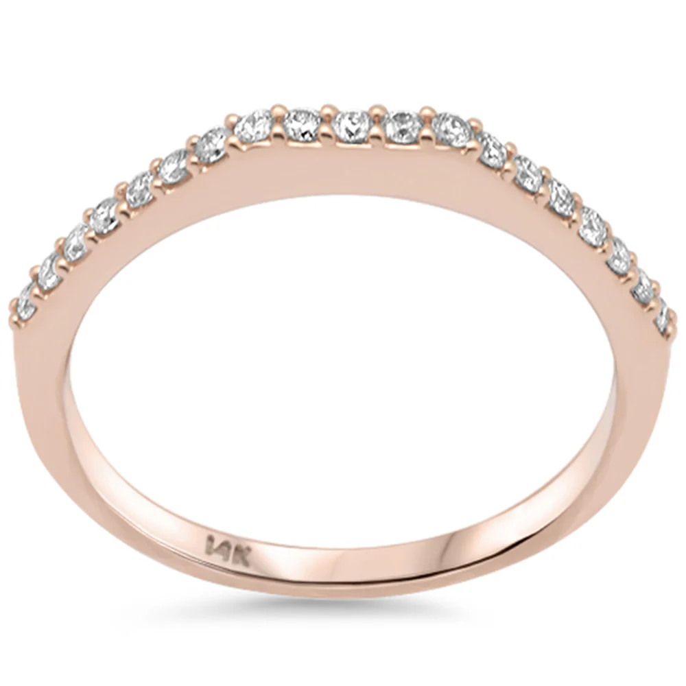 <span>DIAMOND CLOSEOUT! </span>.20ct G SI 14K Rose Gold Diamond Stackable Ladies Band Size 6.5