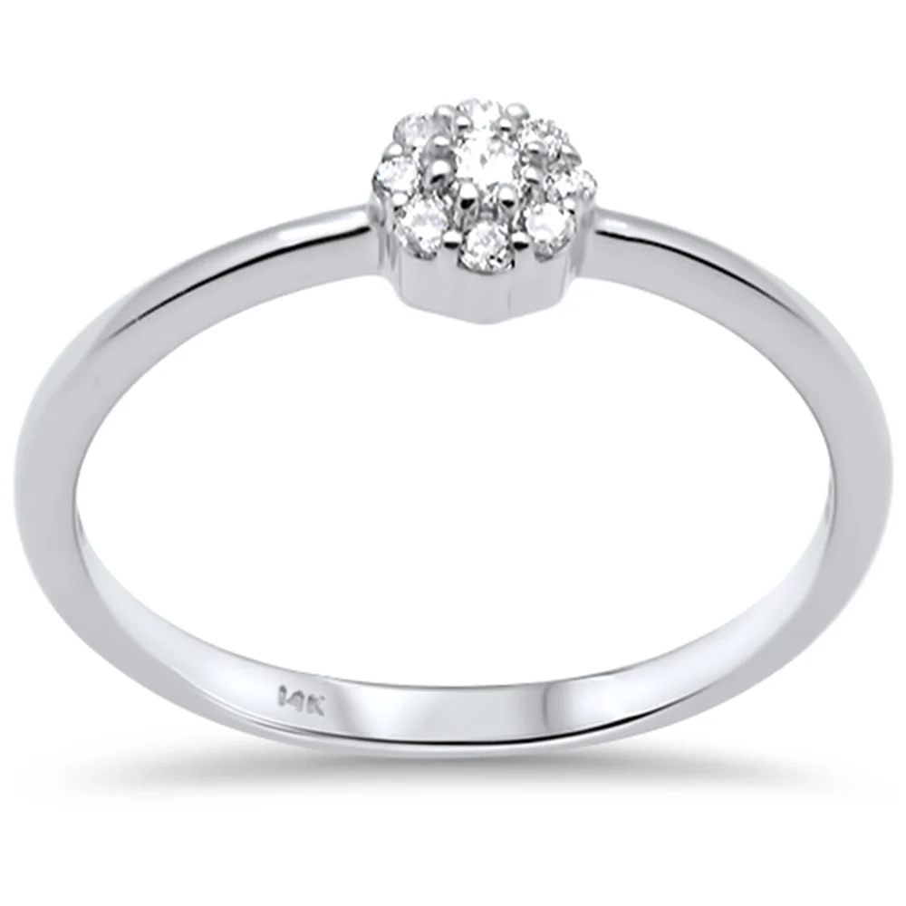 <span>DIAMOND CLOSEOUT! </span>.12ct G SI 14K White Gold Diamond Cluster Flower Ring Size 6.5