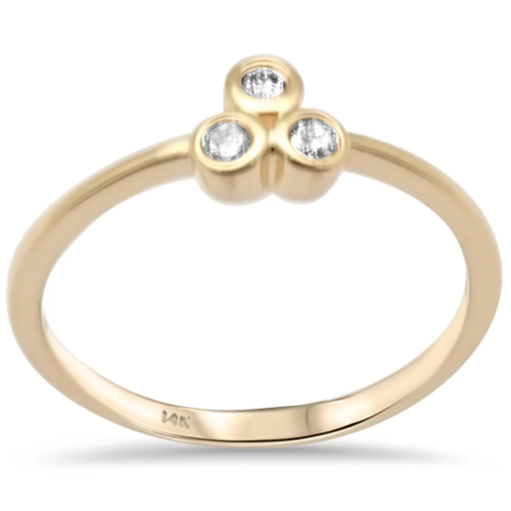 <span>DIAMOND CLOSEOUT! </span>.11ct G SI 14K Yellow Gold Diamond Three Stone Ring Size 6.5