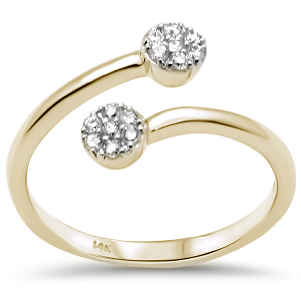<span>DIAMOND CLOSEOUT! </span>.16ct G SI 14K Yellow Gold Diamond Ladies Wrap around Ring Size 6.5