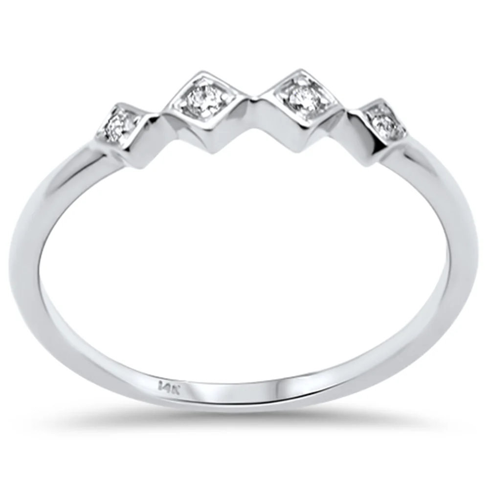 <span>DIAMOND CLOSEOUT! </span>.05ct G SI 14K White Gold Diamond Set Band Ring Size 6.5