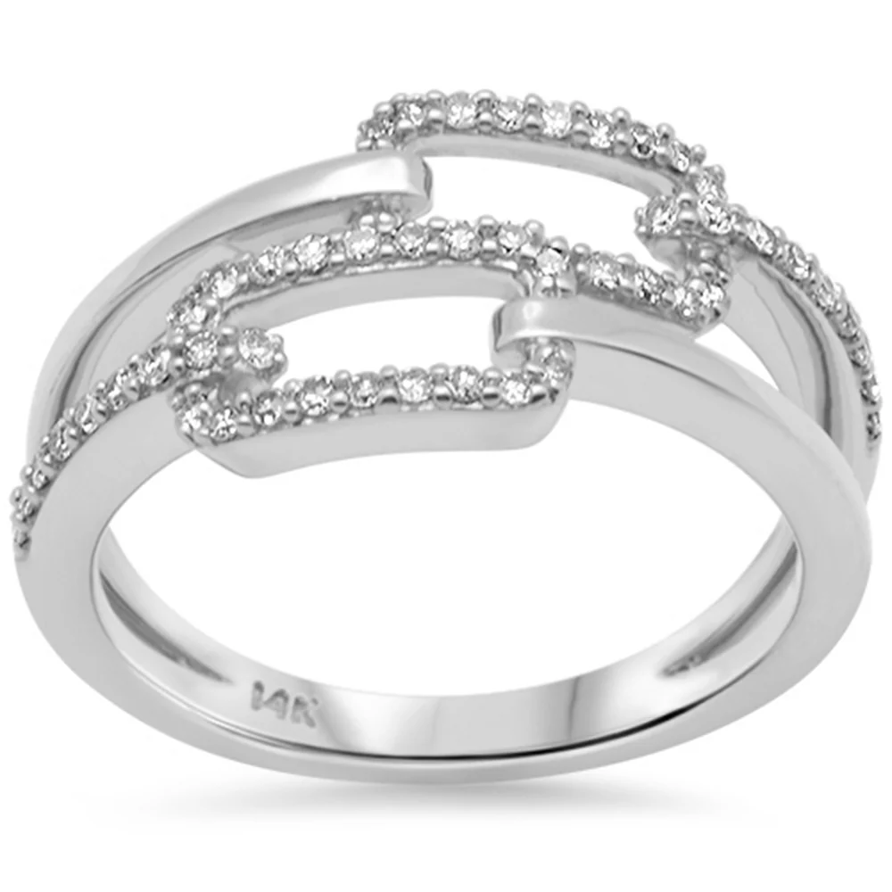 <span>DIAMOND CLOSEOUT! </span> .25ct G SI 14K White Gold Diamond Paperclip Style Ring Size 6.5