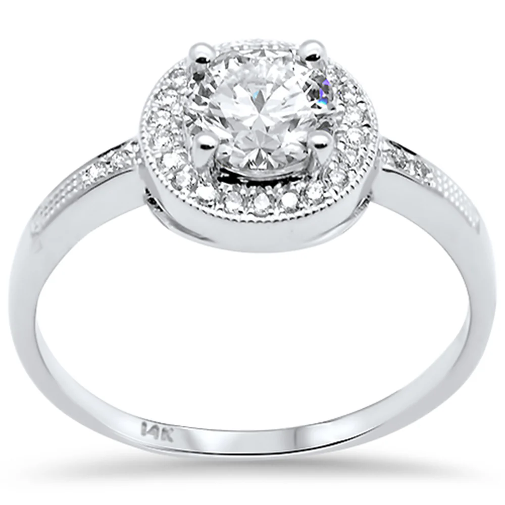 <span>DIAMOND CLOSEOUT! </span>.85ct G SI 14K White Gold Round Diamond Engagement Ring Size 6.5