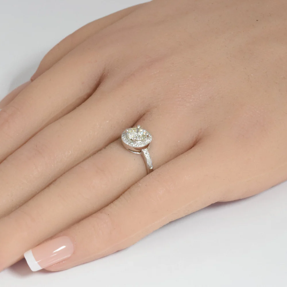 <span>DIAMOND CLOSEOUT! </span>.85ct G SI 14K White Gold Round Diamond Engagement Ring Size 6.5 - Image 2