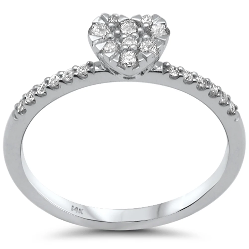 .25ct G SI 14K White Gold Diamond Heart Diamond Ring Band