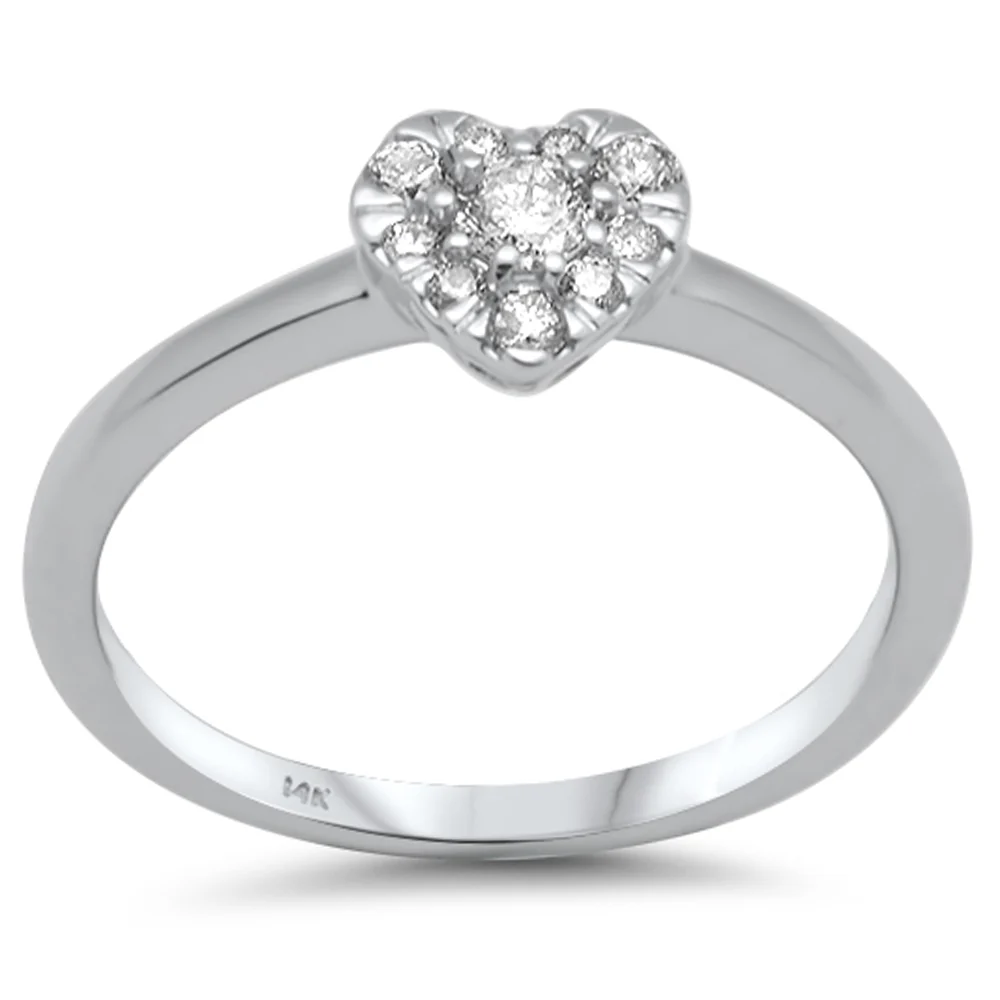 <span>DIAMOND CLOSEOUT! </span>.25ct G SI 14K White Gold Diamond Heart Diamond Ring Band