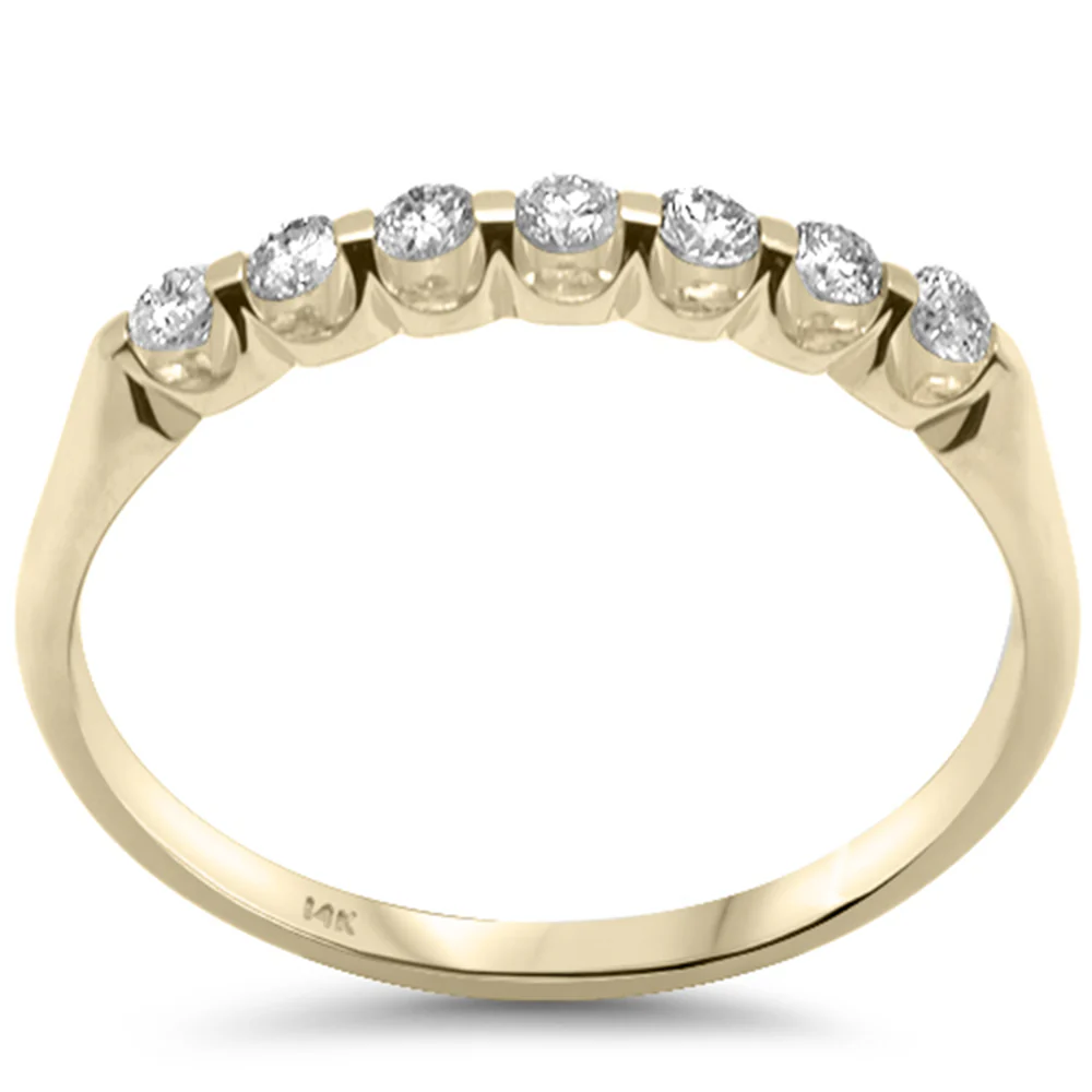 <span>DIAMOND CLOSEOUT! </span>.24ct G SI 14K Yellow Gold Diamond 7-Stones Ring Band