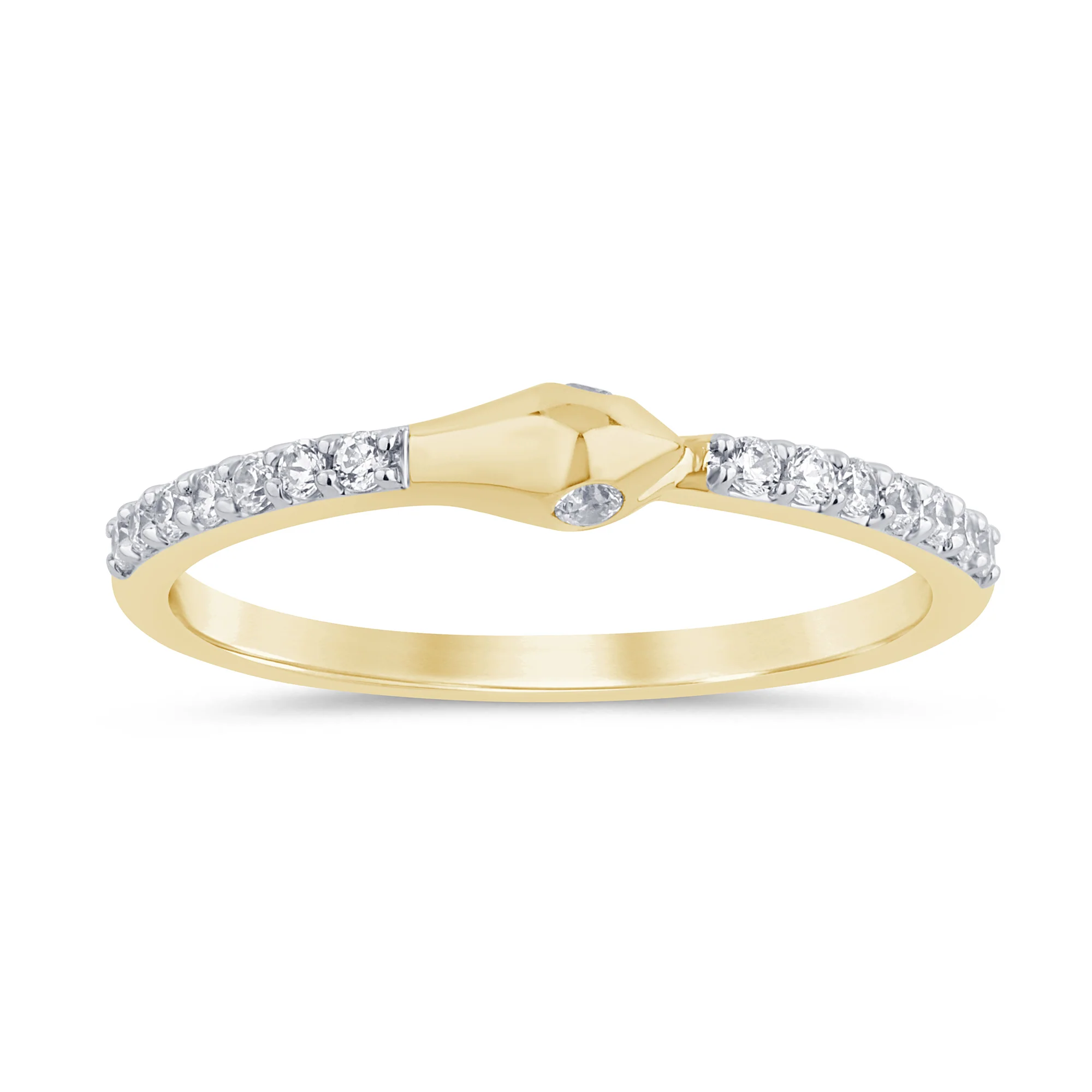 .20ct G SI 14K Yellow Gold Diamond Snake Eye Ring Band Size 6.5